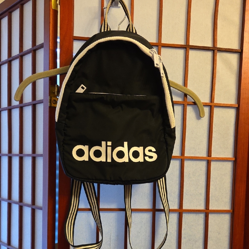 Adidas Black and White Logo Backpack